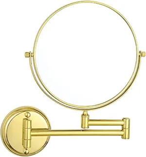 Wall Mounted Makeup Mirror with Magnification, Two-Sided Beauty Mirror, 3X/5X/7X/10X Magnifying Vanity Mirror, Gifts for Handsome Men and Women, for Makeup and facials.-Gold||3X