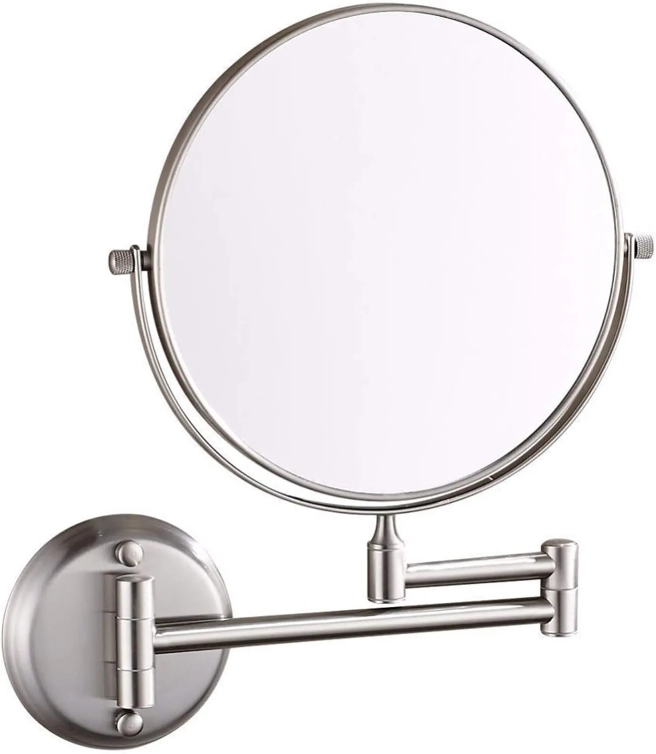 Wall Mounted Makeup Mirror with Magnification, Two-Sided Beauty Mirror, 3X/5X/7X/10X Magnifying Vanity Mirror, Gifts for Handsome Men and Women, for Makeup and facials.-Nickel||3X
