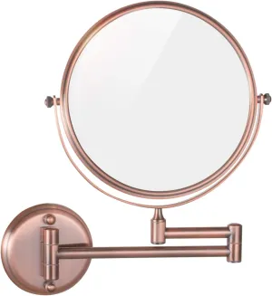 Wall Mounted Makeup Mirror with Magnification, Two-Sided Beauty Mirror, 3X/5X/7X/10X Magnifying Vanity Mirror, Gifts for Handsome Men and Women, for Makeup and facials.-Rose Gold||5X
