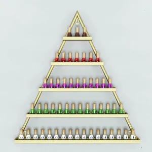 Wall Mounted Nail Polish Storage Racks 5 Layer Organizer for Nail Polish Bottles Perfumes and Lipsticks(Gold)