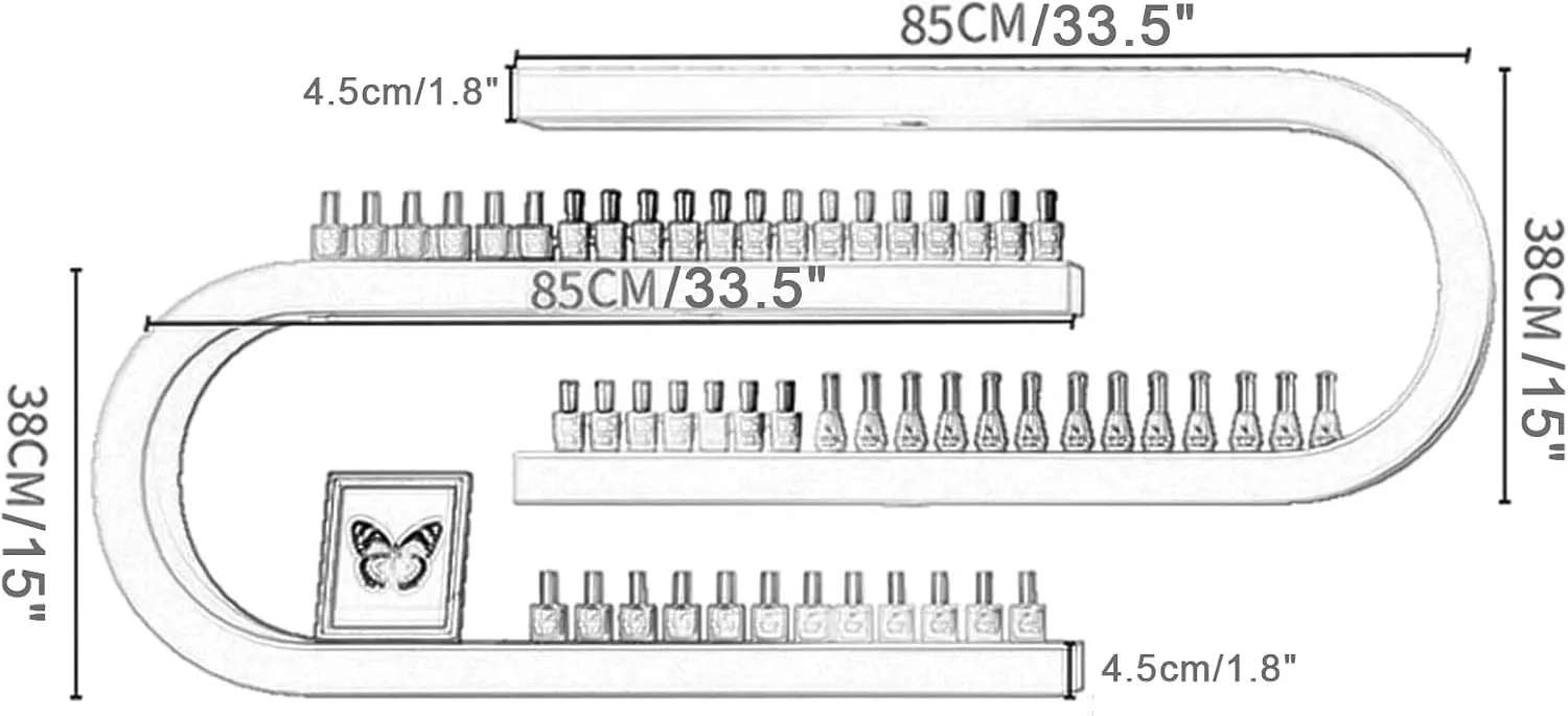 Wall Mounted Shelf, U-Shaped Nail Polish & Essential Oil Display Rack, Multifunctional Organizer for Salon & Beauty Use, 8-Piece Set, Perfect for Perfume Storage