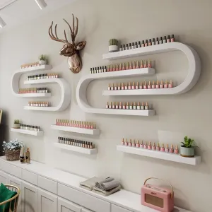 Wall Mounted Shelf, U-Shaped Nail Polish & Essential Oil Display Rack, Multifunctional Organizer for Salon & Beauty Use, 8-Piece Set, Perfect for Perfume Storage