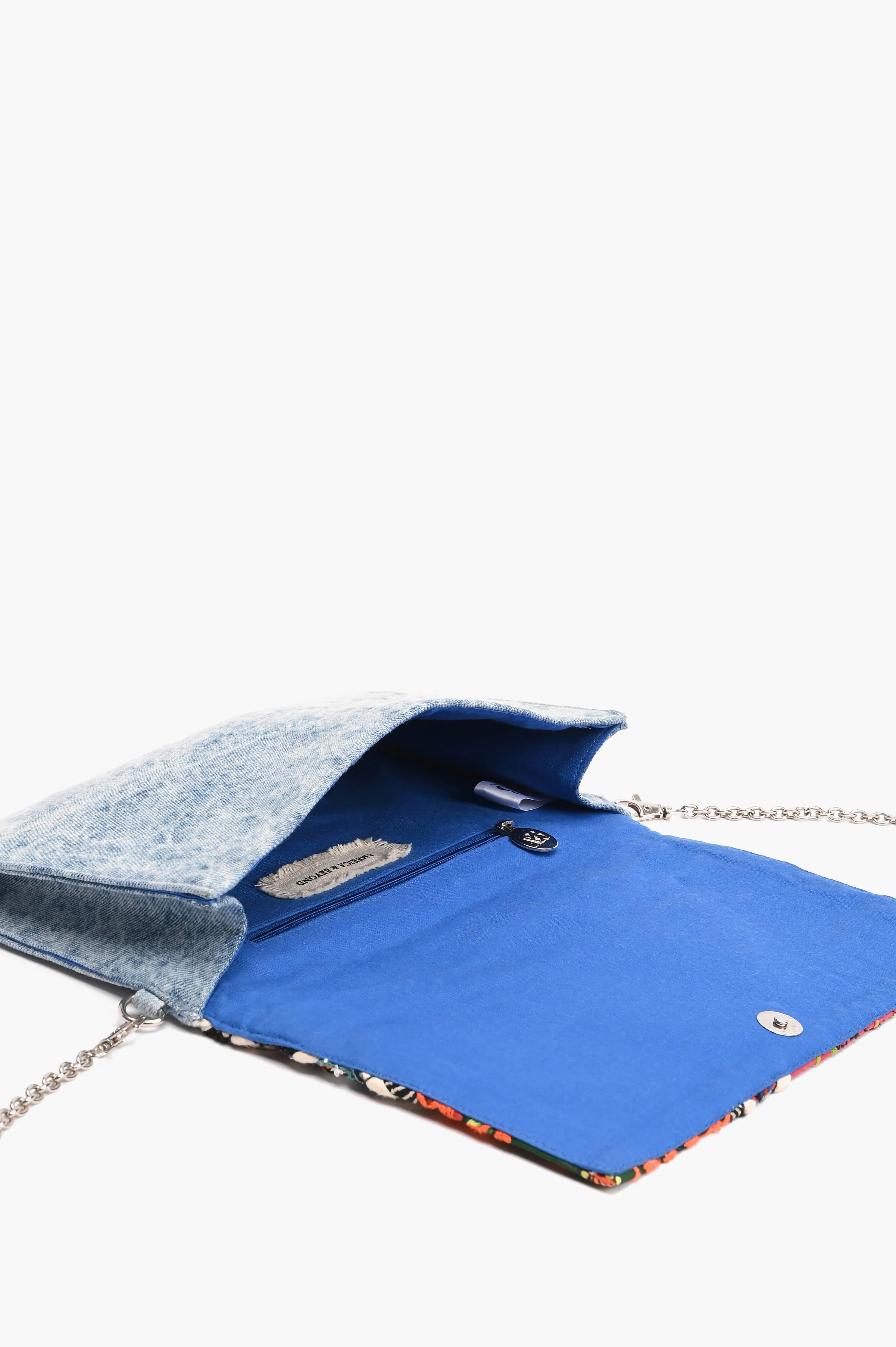 Watch Over Me Evil Eye Denim Clutch