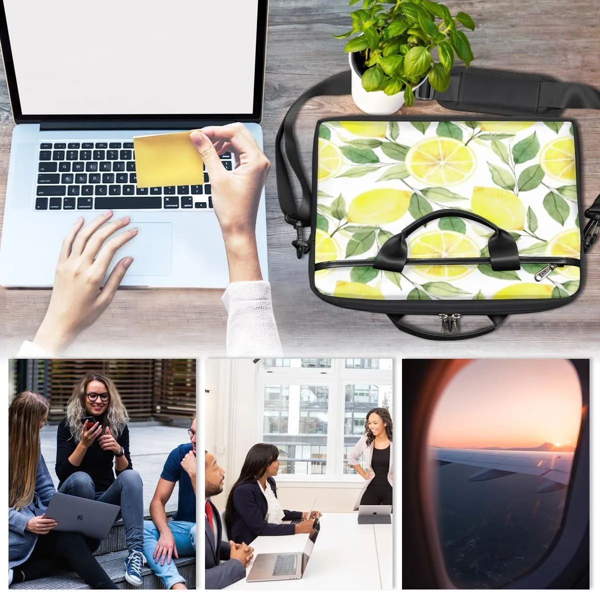 Welsh Corgi Laptop Bag for Women Men 13-15 Inch Computer Briefcase Bag Lightweight Notebook Shoulder Messenger Bag