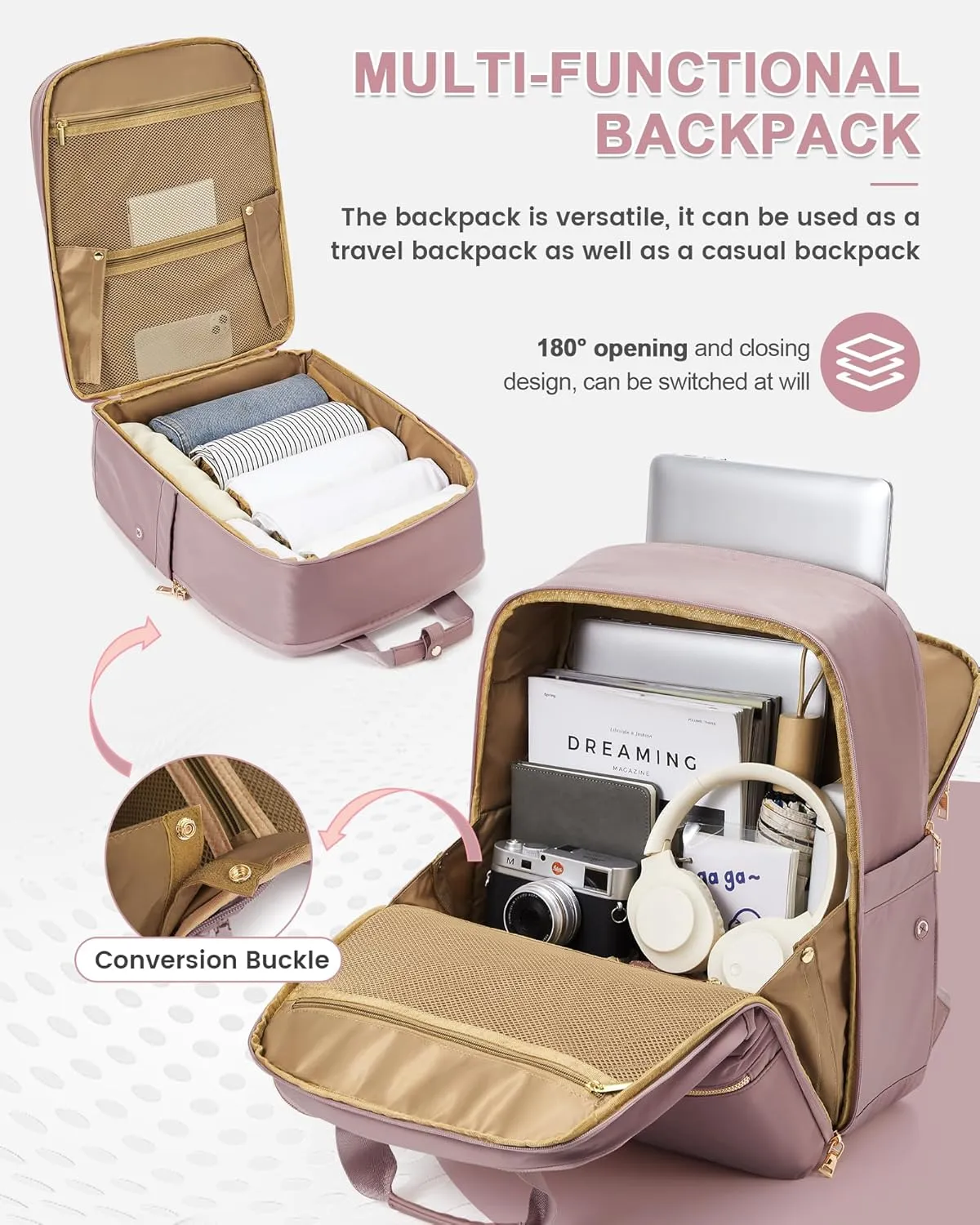 wepadre Large Travel Backpack Carry on Flight Approved Personal Item Travel Bag Carry on Backpack for Women Work Laptop Backpack for Traveling Personal Bags for Airplanes Mochila De Viaje