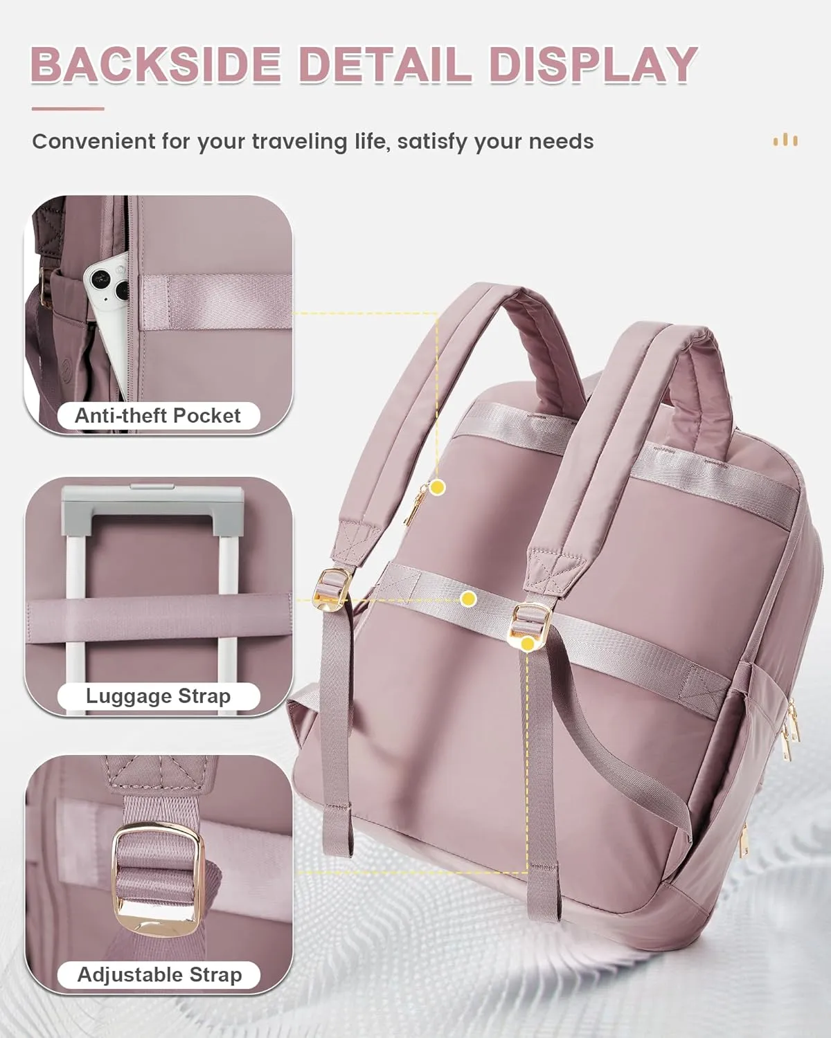 wepadre Large Travel Backpack Carry on Flight Approved Personal Item Travel Bag Carry on Backpack for Women Work Laptop Backpack for Traveling Personal Bags for Airplanes Mochila De Viaje