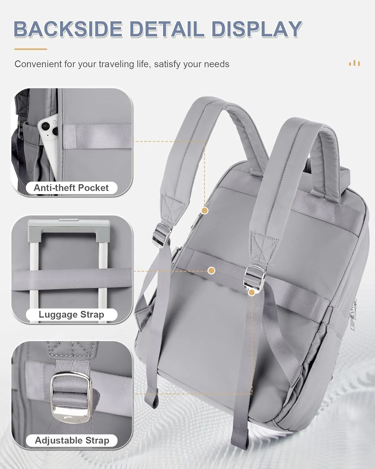wepadre Small Travel Backpack Carry on Flight Approved Personal Item Travel Bag Carry on Backpack for Women Work Laptop Backpack for Traveling Personal Bags for Airplanes Mochila De Viaje