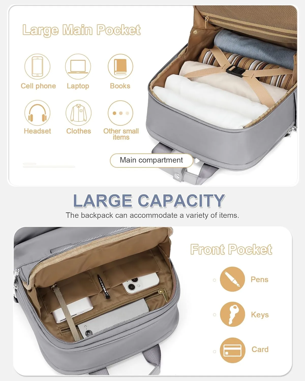 wepadre Small Travel Backpack Carry on Flight Approved Personal Item Travel Bag Carry on Backpack for Women Work Laptop Backpack for Traveling Personal Bags for Airplanes Mochila De Viaje