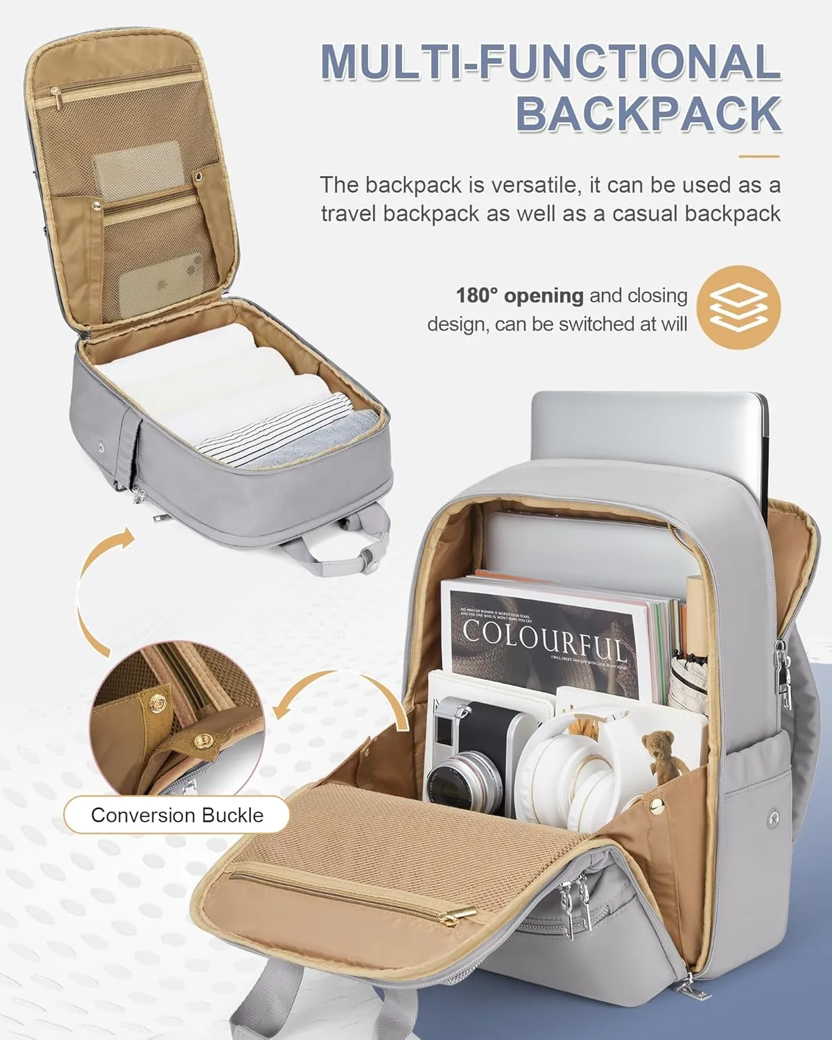 wepadre Small Travel Backpack Carry on Flight Approved Personal Item Travel Bag Carry on Backpack for Women Work Laptop Backpack for Traveling Personal Bags for Airplanes Mochila De Viaje