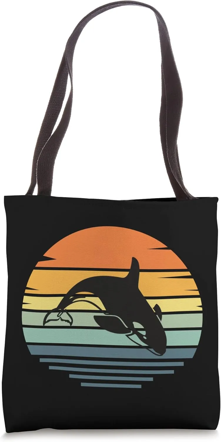 Whale Orca Vintage Retro, Orca Ocean Family Tote Bag