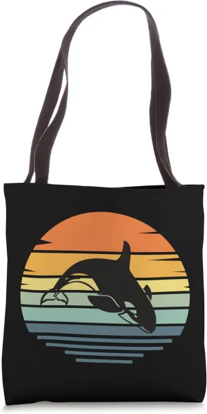 Whale Orca Vintage Retro, Orca Ocean Family Tote Bag