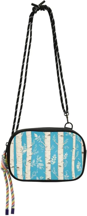 White Birches Turquoise Mens Sling Bags Crossbody Beauty Shoulder Purse with Credit Card Slots for for Women Hiking