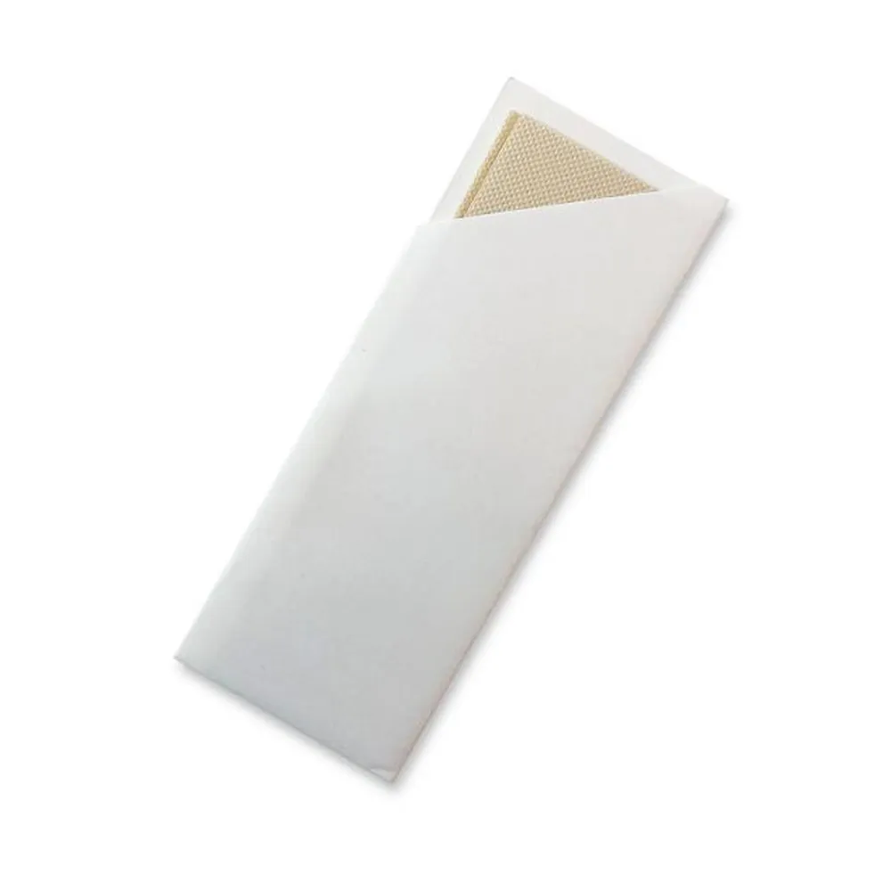 White Cutlery Pouch With Bamboo Napkin - 1000/CTN