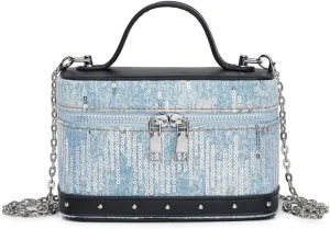 Women Bag Square Box Crossbody Bag Korean Styles Shoulder Bag Top Handle Bag Denims Messengers Bag Shopping Dating Bag