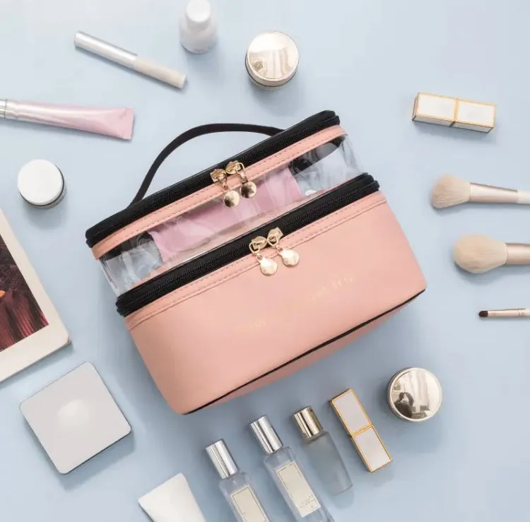 Women Double Layer Cosmetic Bag