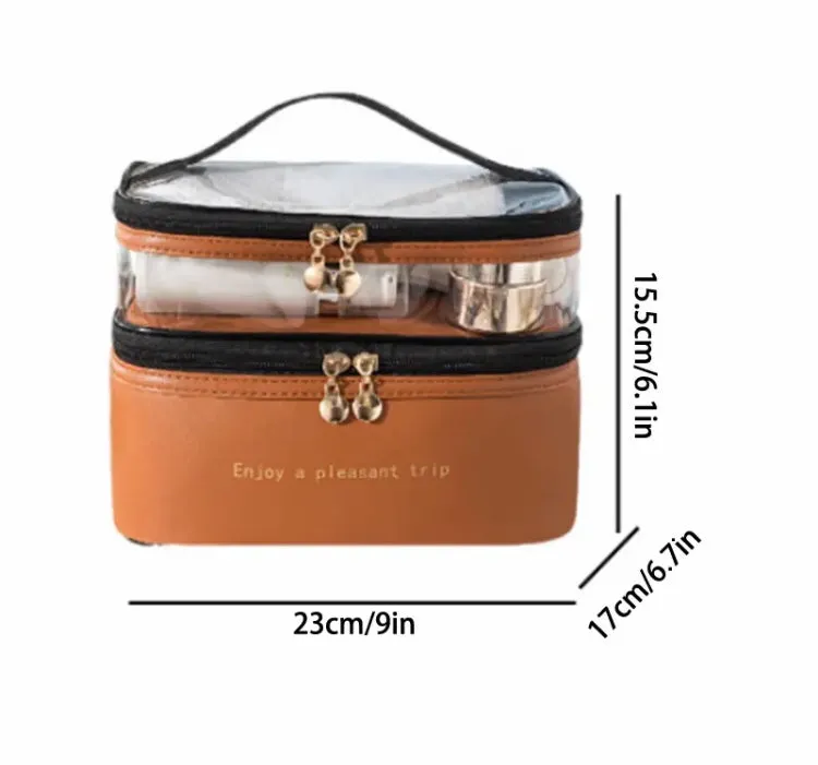 Women Double Layer Cosmetic Bag