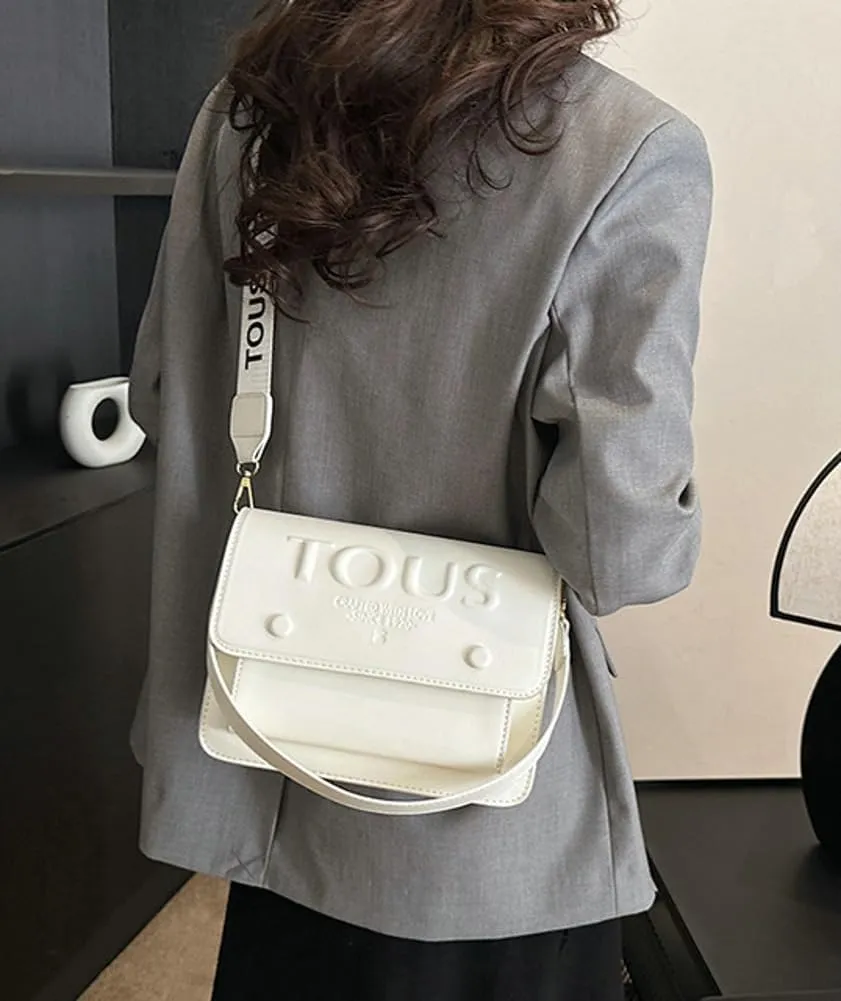 Women Trendy PU Leather Crossbody Bag Mini Square Shoulder Purse Solid Color Underarm Handbag Travel Commuting