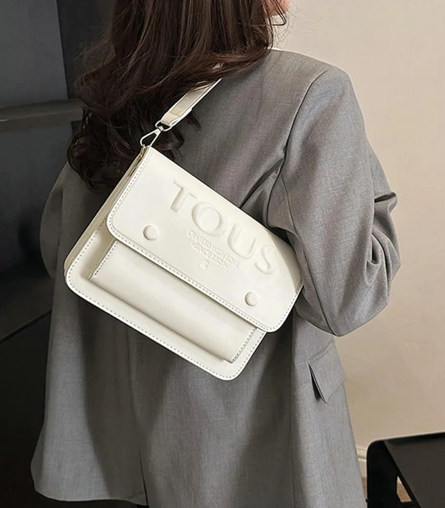 Women Trendy PU Leather Crossbody Bag Mini Square Shoulder Purse Solid Color Underarm Handbag Travel Commuting