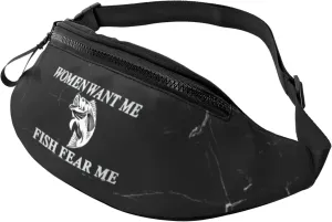 Women Want Me Fish Fear Me Crossbody fanny pack for men and women, ideal for travel, sports and running