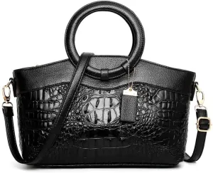 Women's Exclusive Stephen Felix Joseph Collection Leather Crocodile Evening Handbag Purse/Shoulder Tote Bag Purse