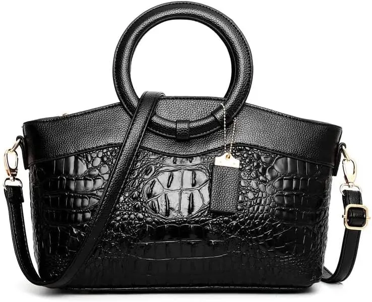 Women's Exclusive Stephen Felix Joseph Collection Leather Crocodile Evening Handbag Purse/Shoulder Tote Bag Purse