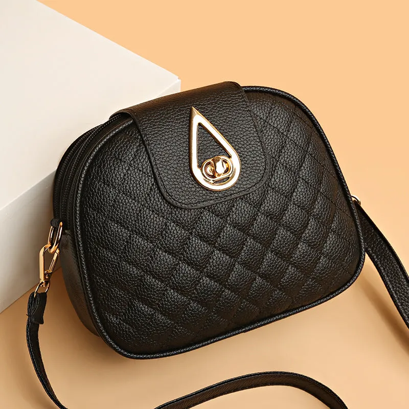 Women's Fashionable Texture Rhombus Versatile Korean Crossbody Bags