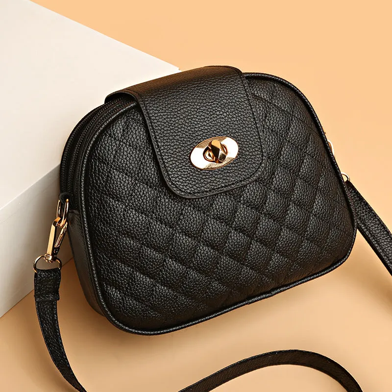 Women's Fashionable Texture Rhombus Versatile Korean Crossbody Bags