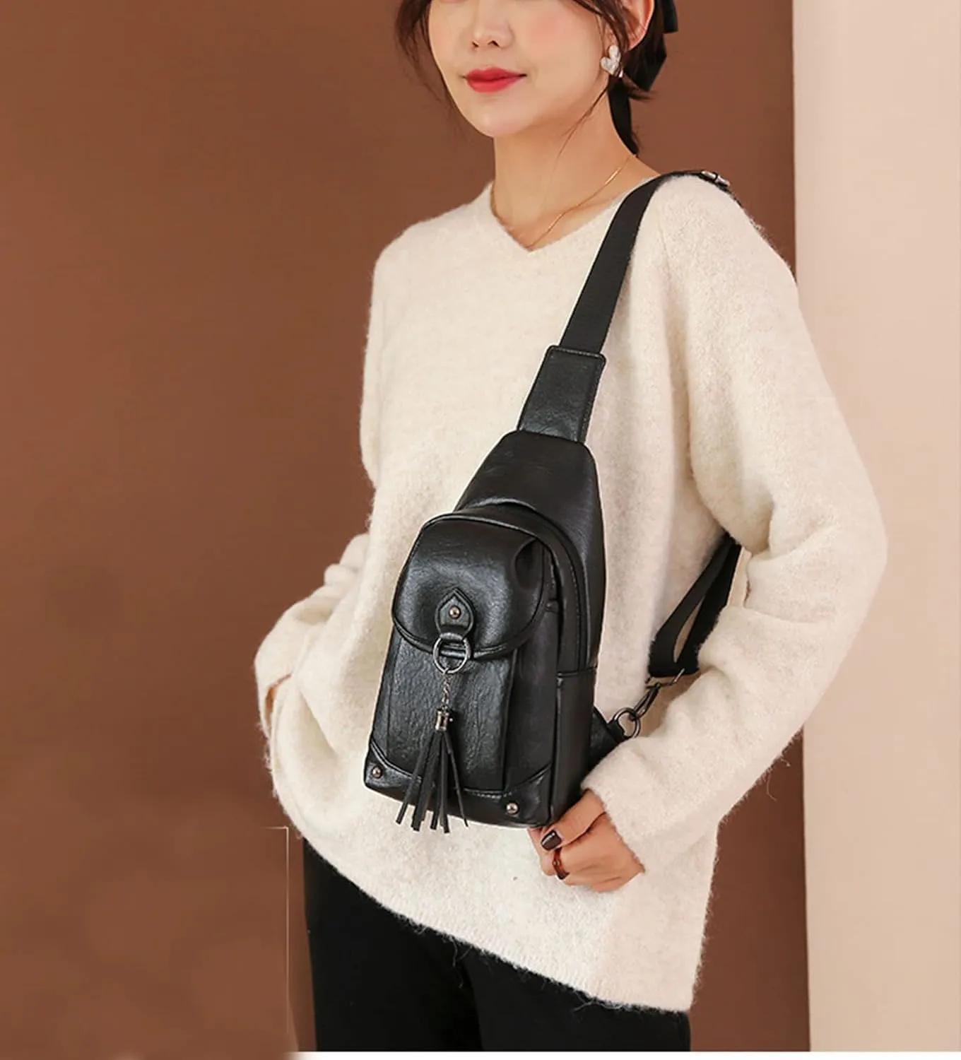 Women's Leopard Chest Bag Sling Bag for Women Sling Crossbody Bag Chest Backpack Bag Satchel Daypack Purse