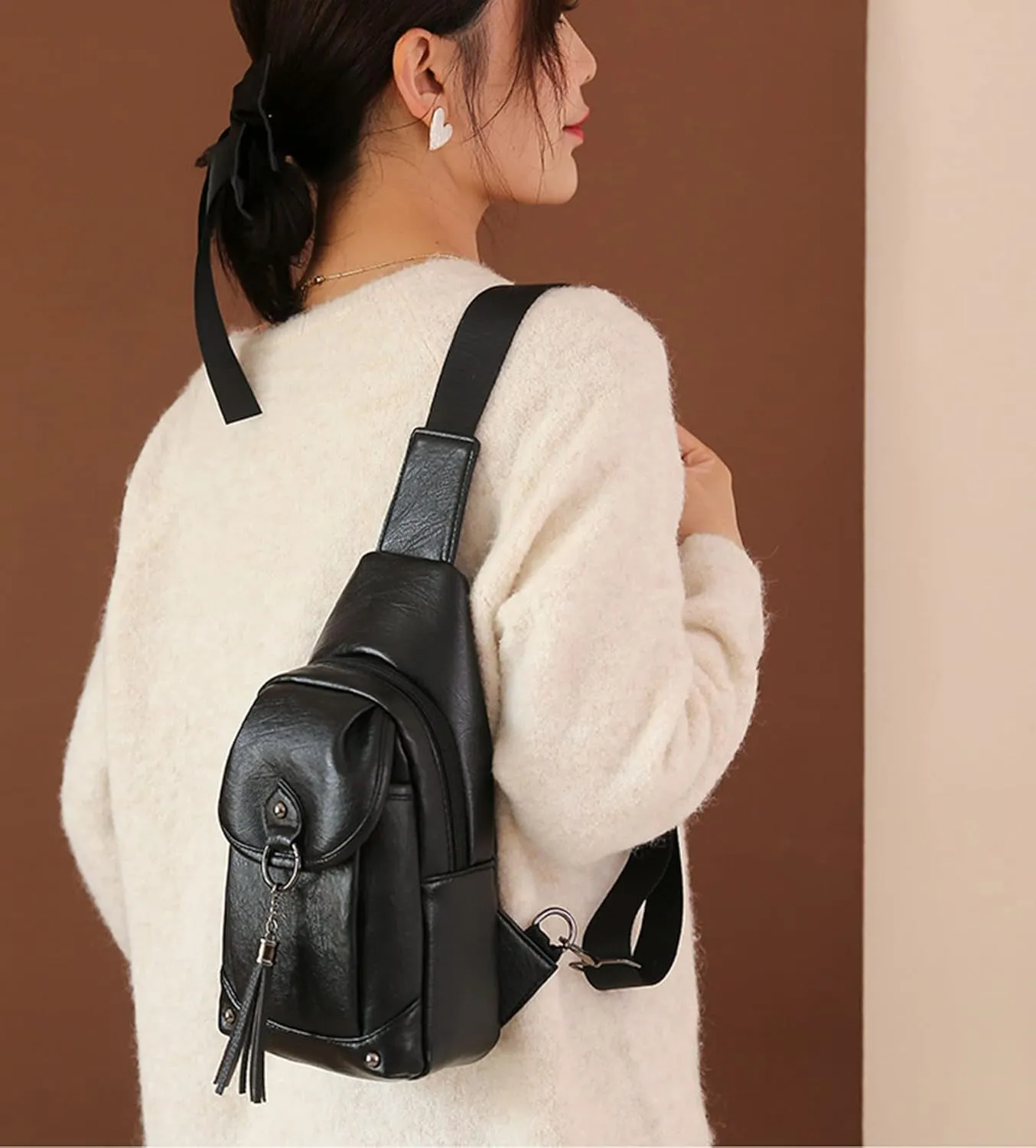 Women's Leopard Chest Bag Sling Bag for Women Sling Crossbody Bag Chest Backpack Bag Satchel Daypack Purse
