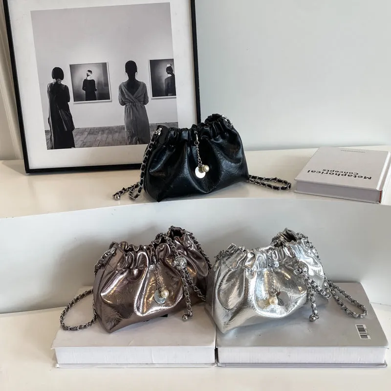 Women's Light Luxury Pleated Cloud Chain Fashionable Crossbody Bags