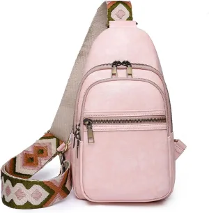 Women's Shoulder Crossbody Bag, Outdoor Chest Bag(Pink)