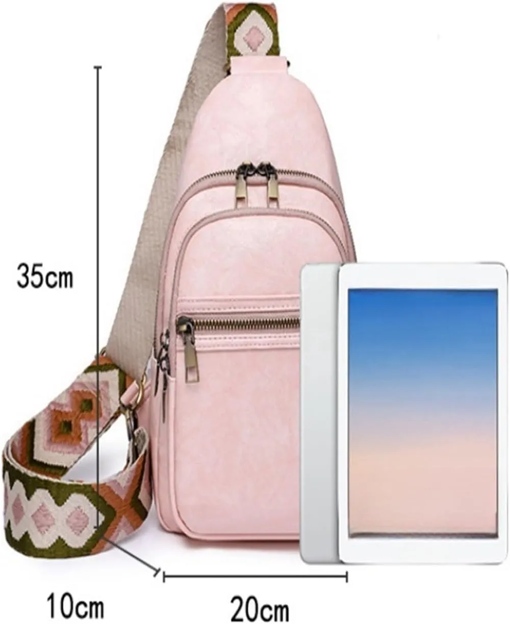 Women's Shoulder Crossbody Bag, Outdoor Chest Bag(Pink)