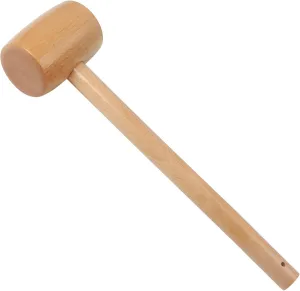 Wooden Mallet Hammer, Beechwood Carving Mallet Tool with Detachable Head, Round Head Wood Hammer for Leather Crafting, Jewelry Making, Woodworking, Carpentry and DIY Projects