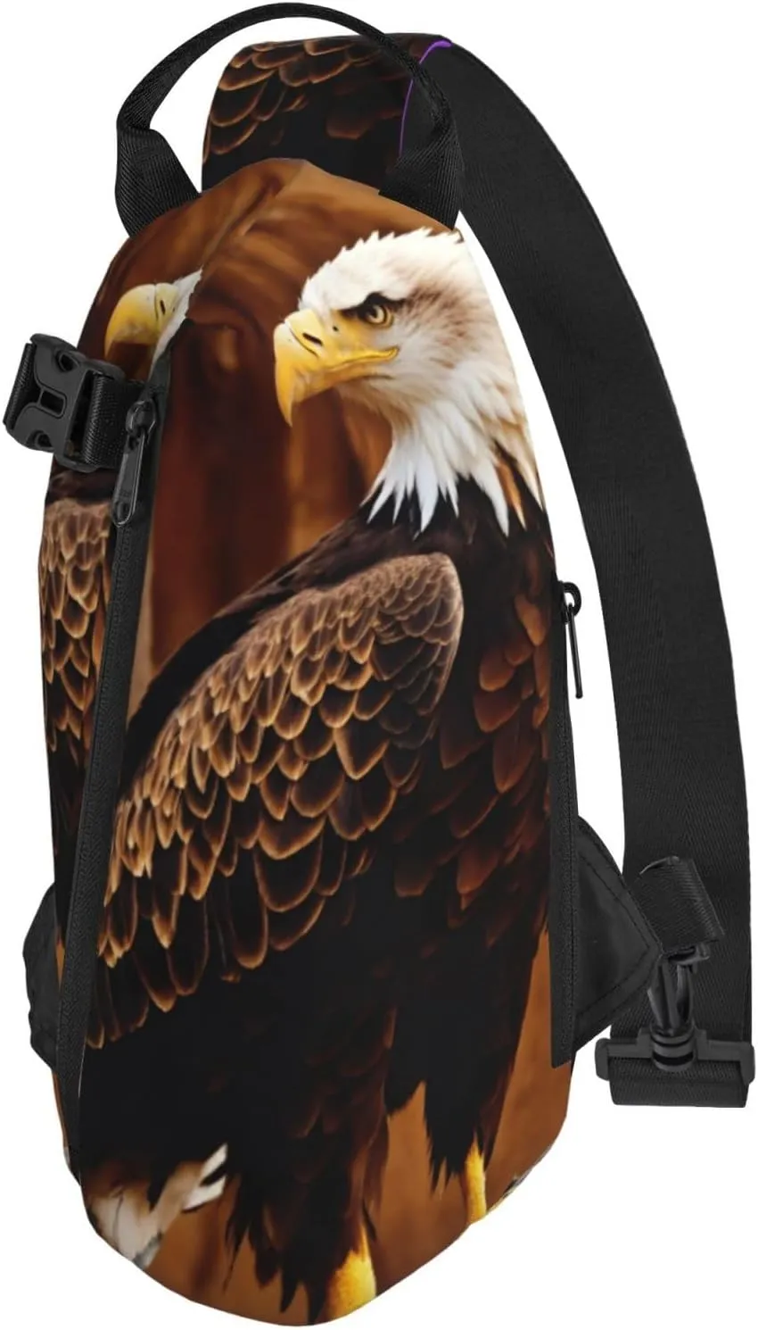 WURTON Flying Eagle Print Crossbody Backpack Cross Pack Lightweight Sling Bag Travel, Hiking