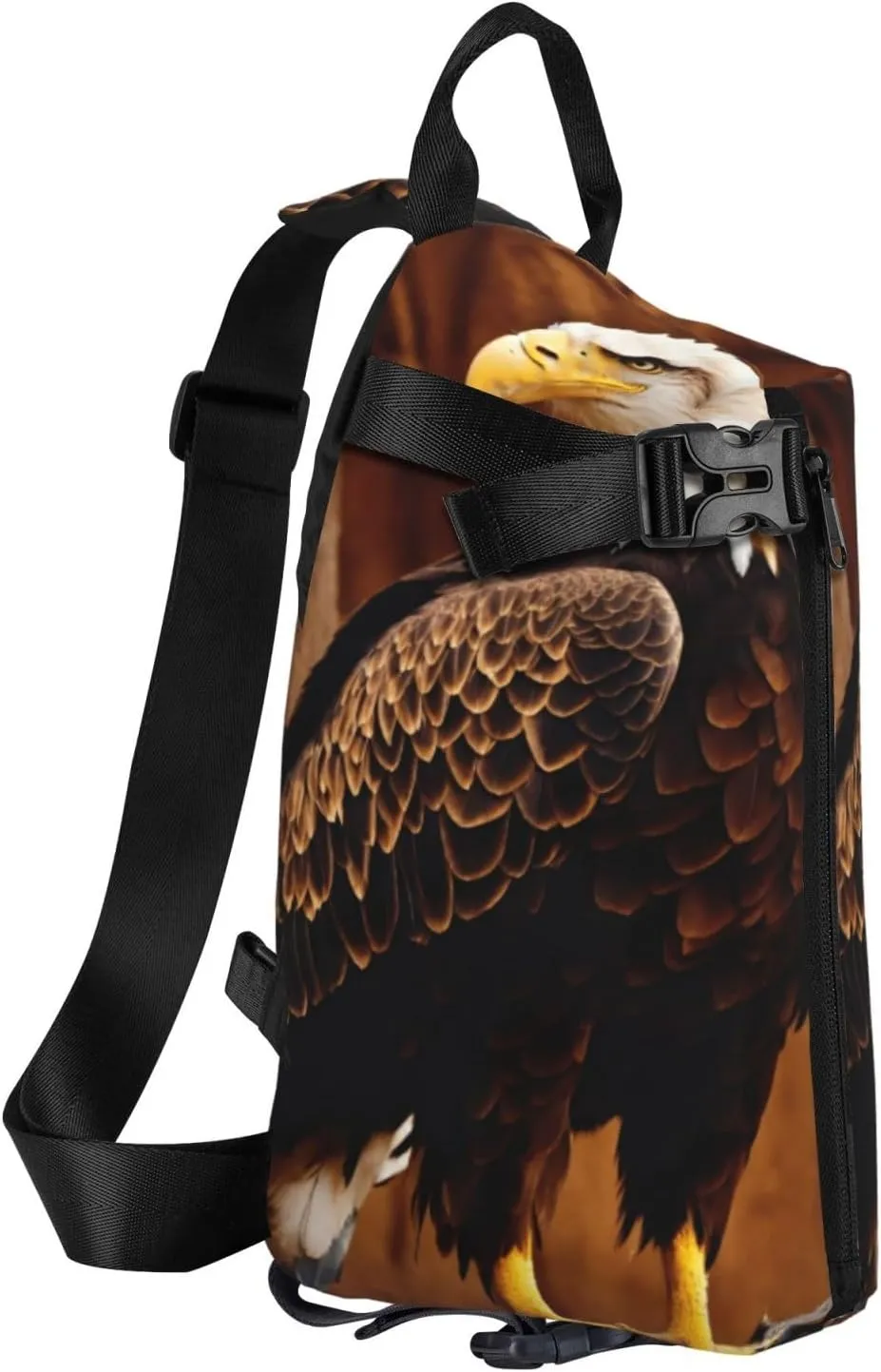 WURTON Flying Eagle Print Crossbody Backpack Cross Pack Lightweight Sling Bag Travel, Hiking