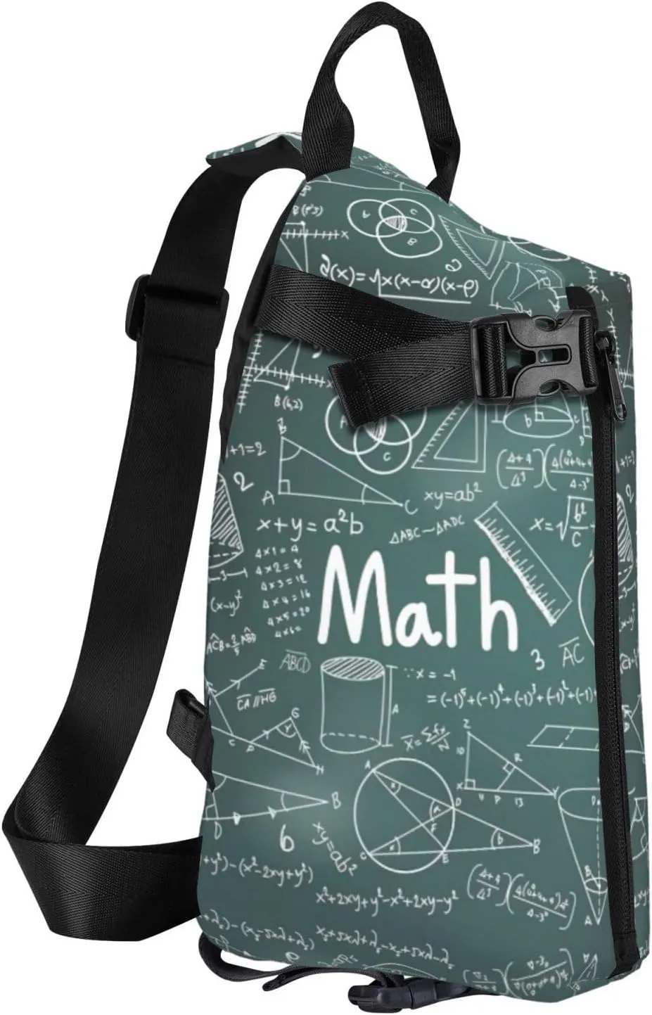 WURTON Formulas Shapes Theory Math Lesson Word Print Crossbody Backpack Cross Pack Lightweight Sling Bag Travel, Hiking
