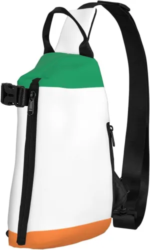 WURTON Irish Flag Print Crossbody Backpack Cross Pack Lightweight Sling Bag Travel, Hiking