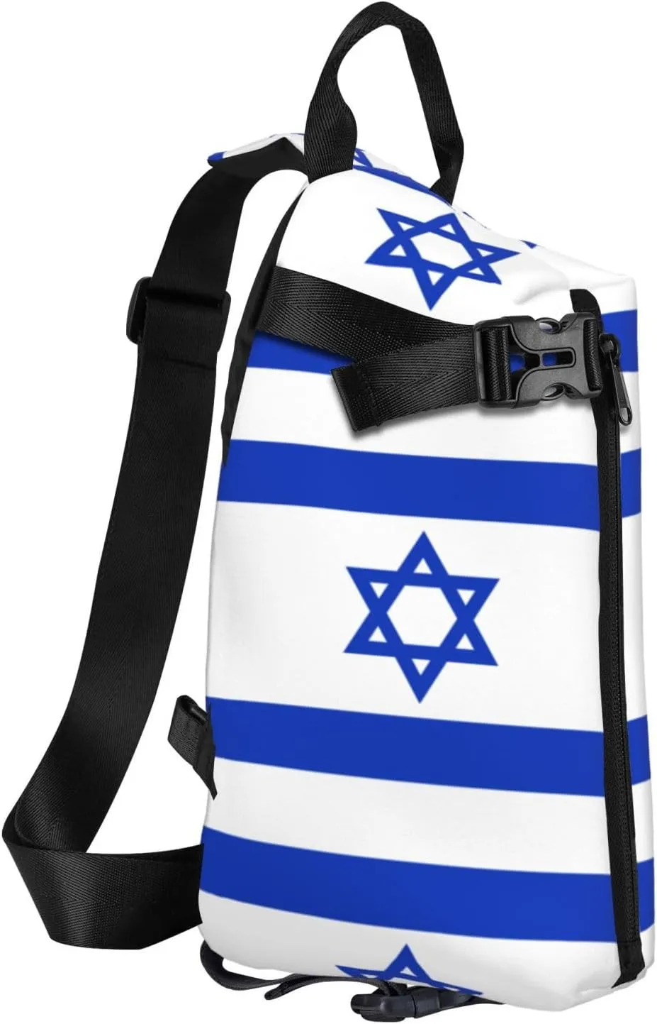 WURTON Israeli Flag Print Crossbody Backpack Cross Pack Lightweight Sling Bag Travel, Hiking