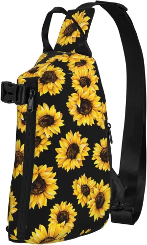 WURTON Sunflower.. Print Crossbody Backpack Cross Pack Lightweight Sling Bag Travel, Hiking