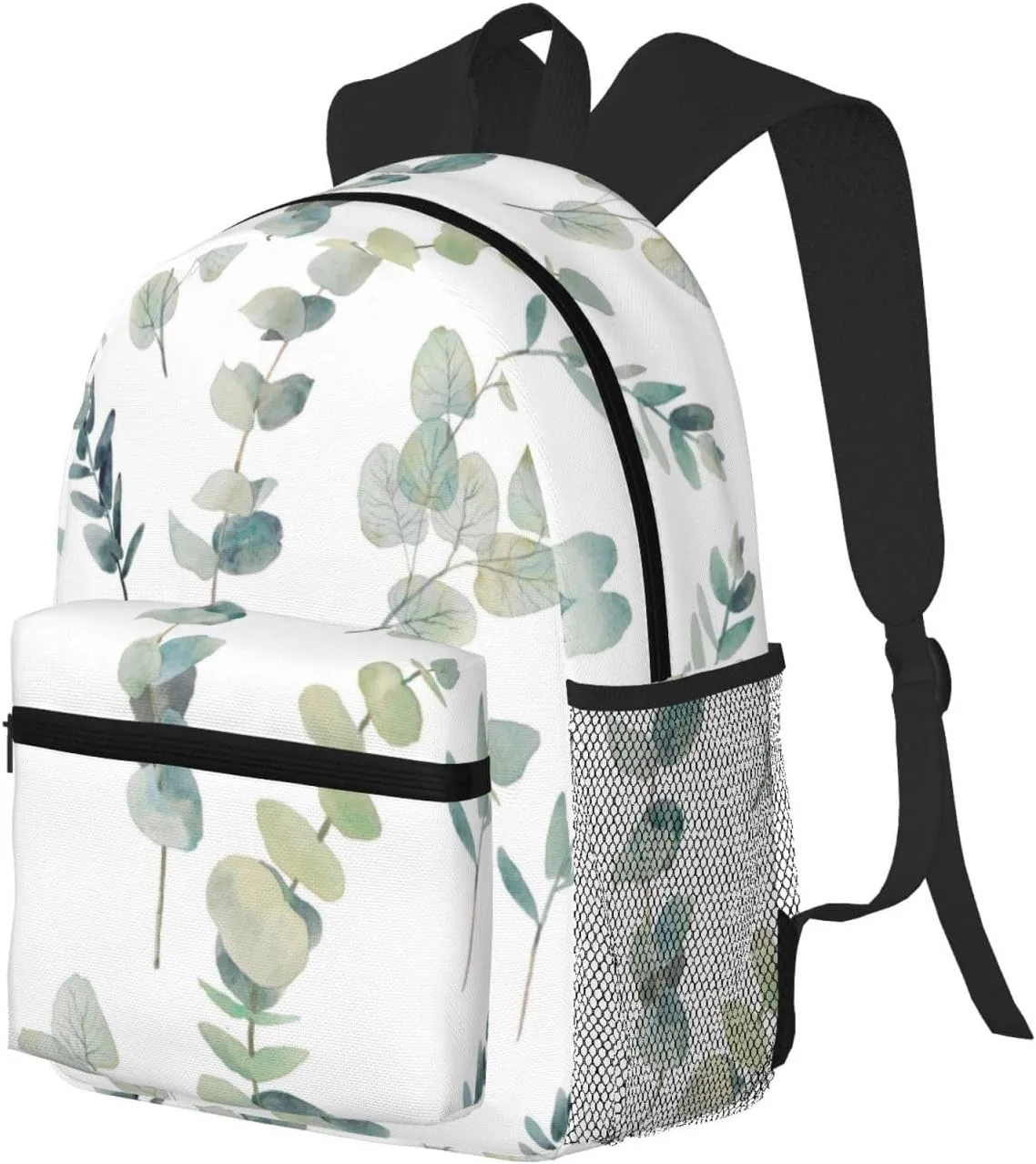Wurton White Natural Greenery Twig Print Multipurpose Casual Bag With Fashionable Travel,Work Outdoor Activities Backpack