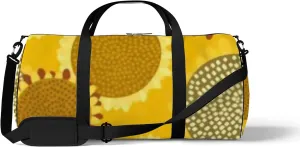 Yellow Vintage Cute Yellow Sunflower Sports Bag Tote Bag Waterproof Gym Bag with Shoulder Strap Zipper 2 Side Pockets for Men and Women, Travel and Storage Shoulder Bag.