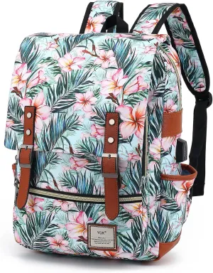YGR Floral Laptop Backpack for Women, Female, School, Travel, Business, Outdoor Sports, Office, Work