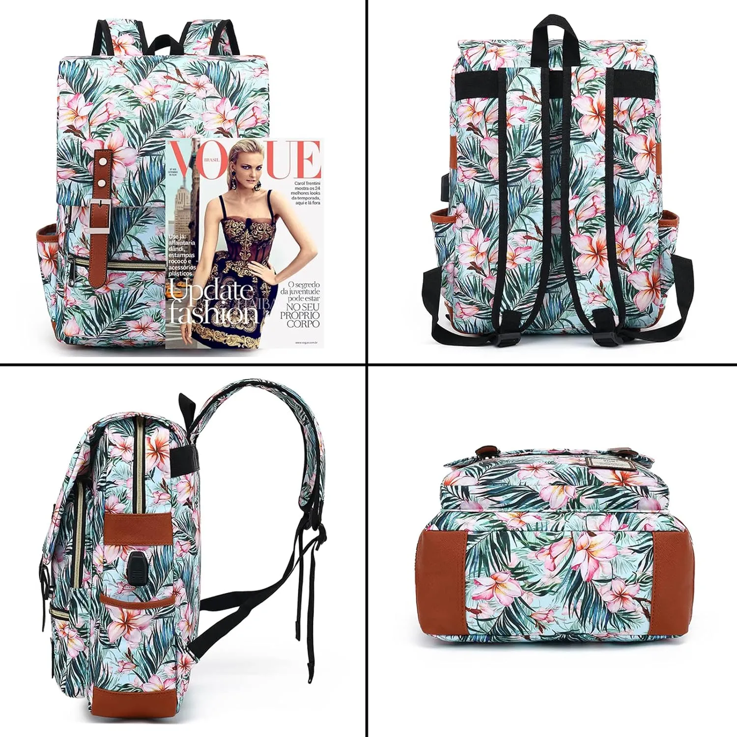YGR Floral Laptop Backpack for Women, Female, School, Travel, Business, Outdoor Sports, Office, Work