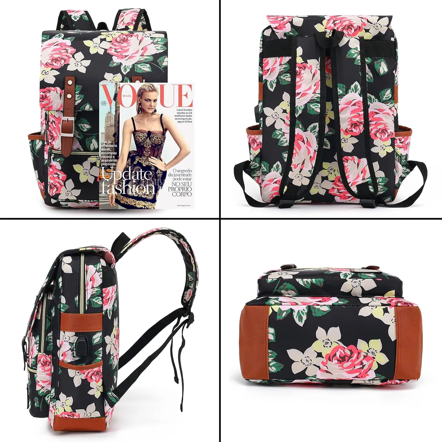 YGR Floral Laptop Backpack for Women, Female, School, Travel, Business, Outdoor Sports, Office, Work