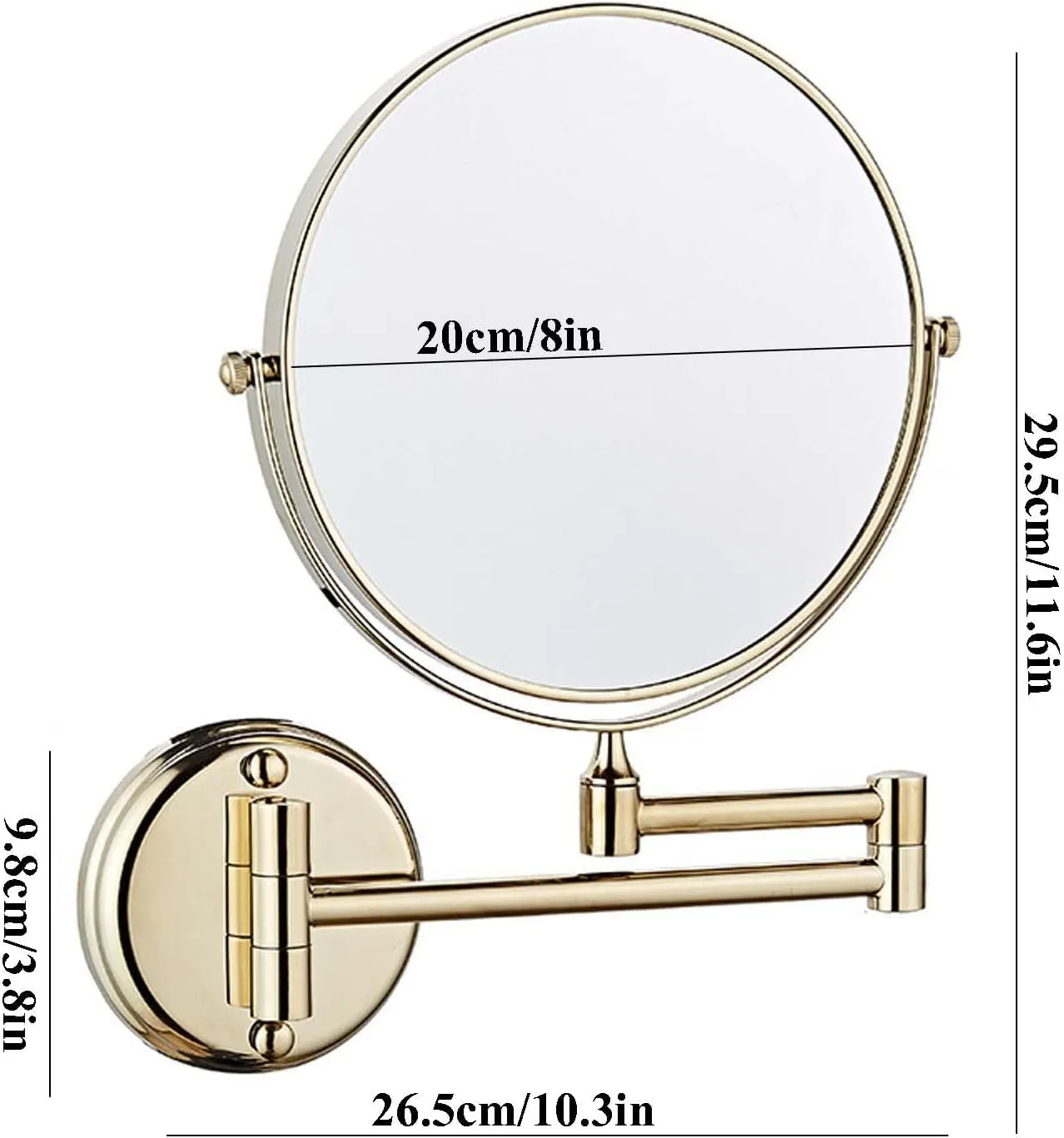YSUEFIJO Wall Mounted Makeup Mirror, Double Sided Cosmetic Mirror, Portable Shaving Barber Mirror, 1X/3X/5X/7X/10X Magnifying Vanity Mirror, 360 Degree Swivel, for Makeup, Hair Styling