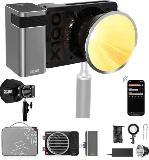 Zhiyun MOLUS X100 PRO 100w COB LED Video Light, 2700K-6500K Bi-Color Camera Light with with Bluetooth App Brightness Control Continuous Lighting for Photography (X100-PRO)