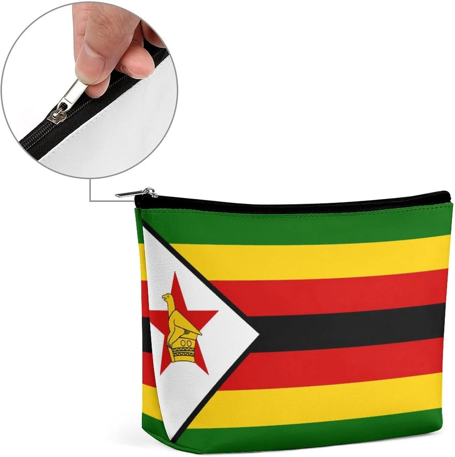 Zimbabwe Flag Travel-Friendly Cosmetic Bag Makeup Organizer Pouch for Women and Girls