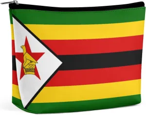 Zimbabwe Flag Travel-Friendly Cosmetic Bag Makeup Organizer Pouch for Women and Girls