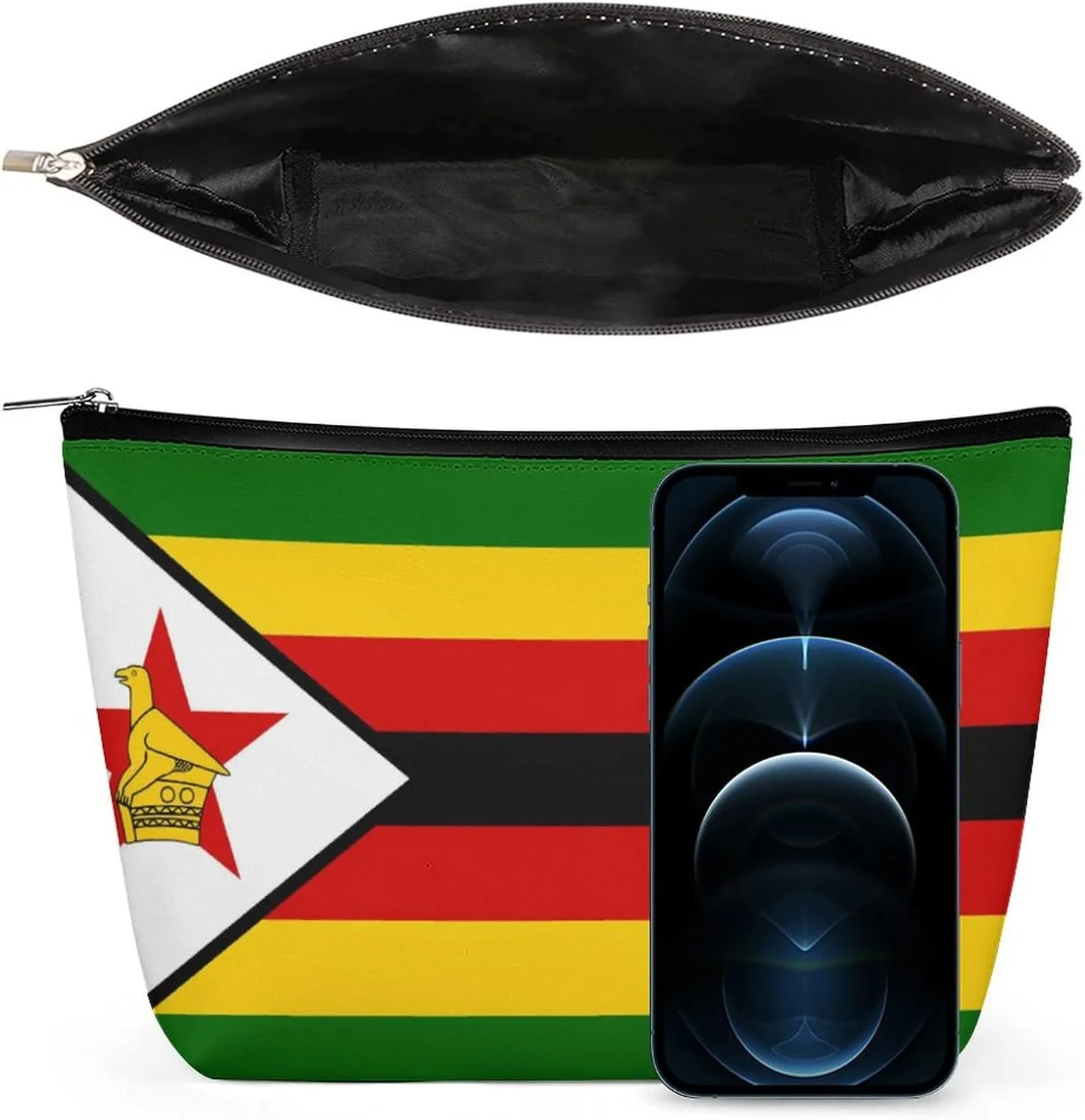 Zimbabwe Flag Travel-Friendly Cosmetic Bag Makeup Organizer Pouch for Women and Girls
