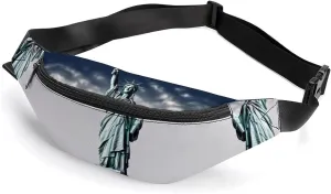 Zipper Fanny Pack for Men Women Fashion Waist Bag Stylish Crossbody Bags with Adjustable Strap Statue of Liberty Travel Chest Bags Belt Bags for Running Hiking Workout Cycling